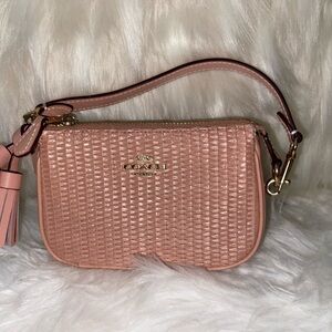 Coach Pink Woven Crossbody Bag